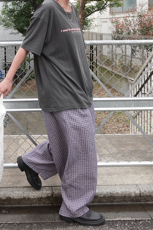 チェックボリュームラフパンツ